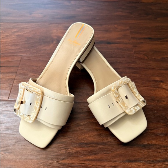 Sam Edelman Deacon Cream Slide Sandal with Square Toe-Size 7.5 - Picture 1 of 14